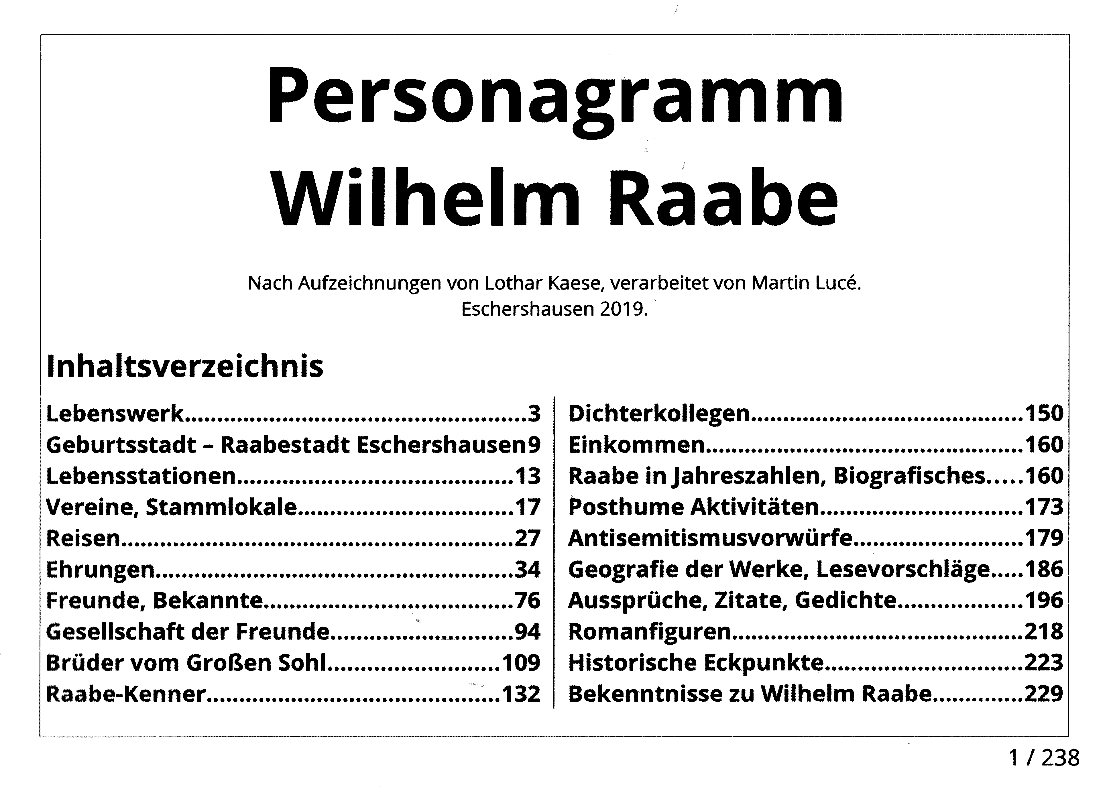 Frontseite des Buchs Personagramm Wilhelm Raabe (2019)
